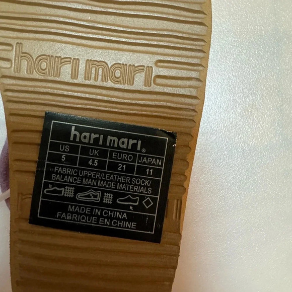 Hari Mari Sandals Kids Toddler Size 5 Purple Flip Flop Soft Leather NEW - Picture 2 of 3